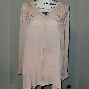 Cato White Embellished Button Down Shirt